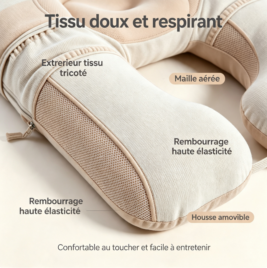 Coussin de grossesse modulaire multi‑positions, soutien ventre dos jambes, housse lavable, oreiller de sommeil latéral et relaxation
