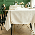 Nappe de table unie en mélange coton‑lin, imperméable anti‑tache, nappe simple pour salle à manger et cuisine