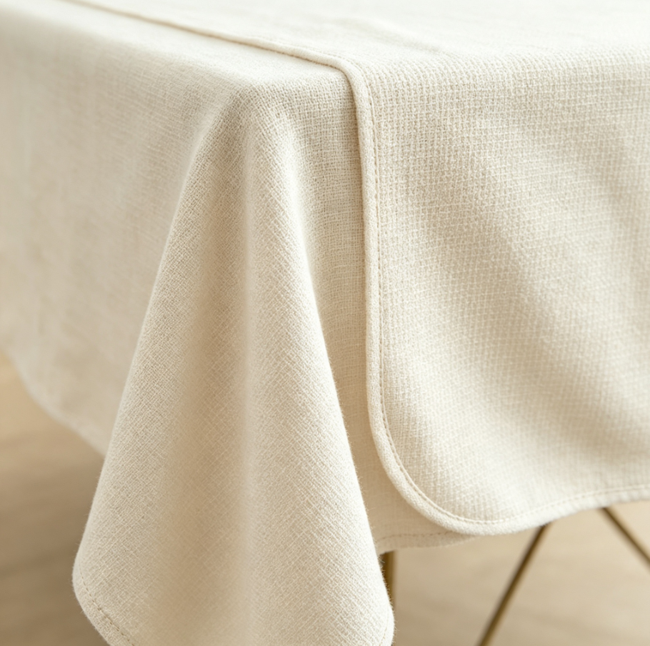 Nappe de table unie en mélange coton‑lin, imperméable anti‑tache, nappe simple pour salle à manger et cuisine