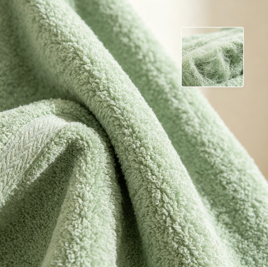 Set de serviettes en bambou antibactérien, boucles de suspension, ultra‑absorbant et séchage rapide pour salle de bain