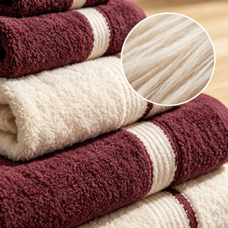 Set de 8 serviettes de bain en coton biologique recyclé à franges, coffret‑cadeau certifié OEKO‑TEX, ultra‑absorbant pour salle de bain