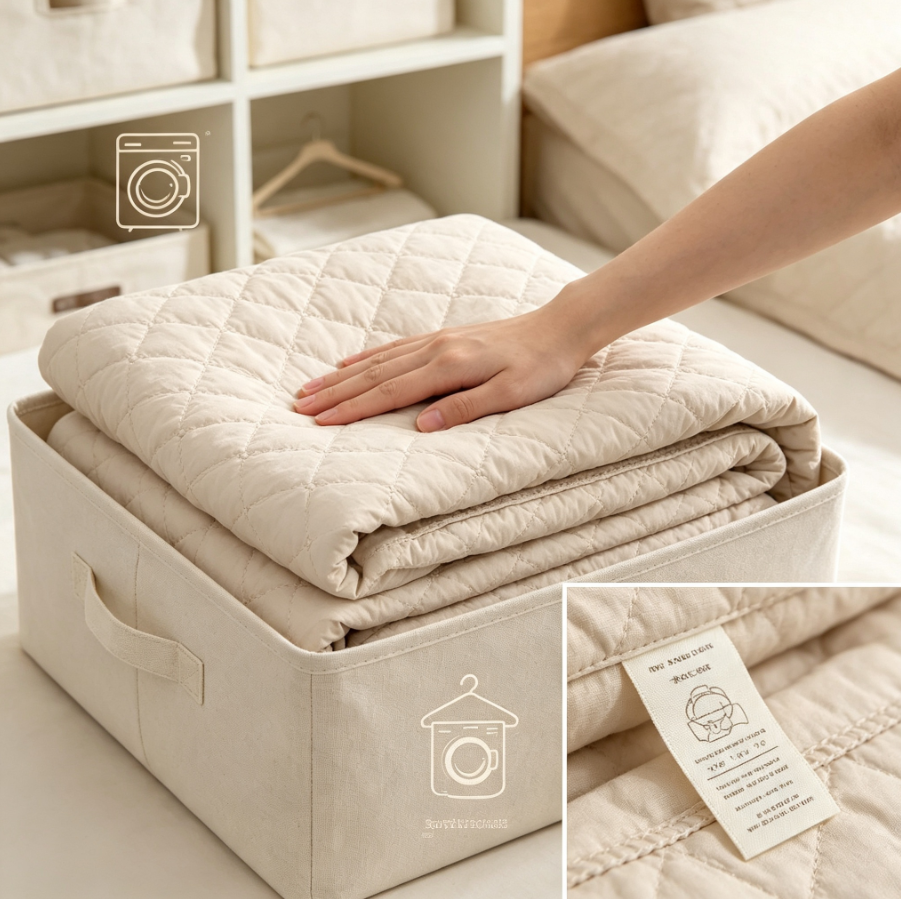 Couvre‑lit matelassé style français 3 pièces, matelassage losange épais, lavable en machine, pour chambre à coucher